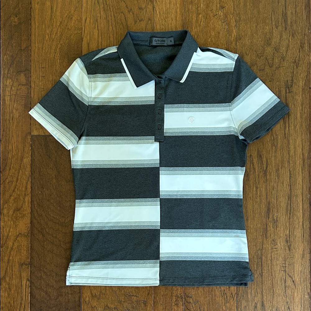 G/FORE Women’s Offset Gradient Stripe Tech Polo NWOT Size Small - Picture 5 of 14